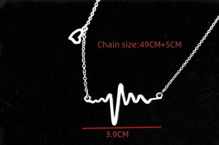 Simple Wave Necklace Fashion Ecg Pse Charm Pendant Necklace Lightning Wen Retro Jewelry Accessories X241106