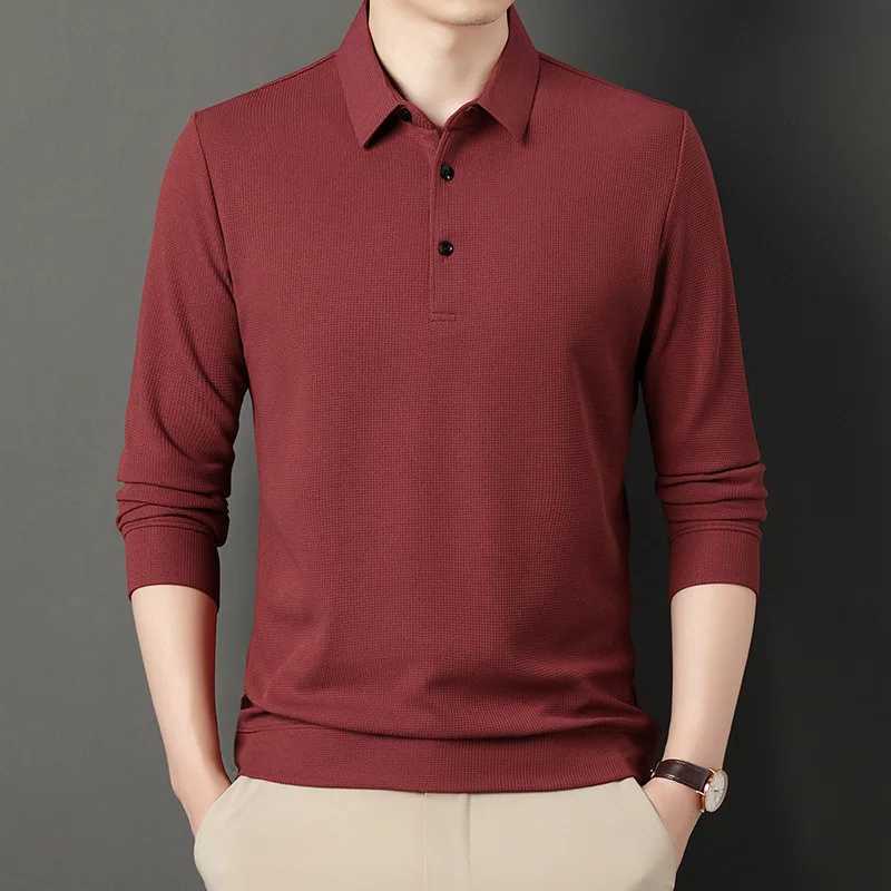Mens Spring and Autumn Wfle Long Sved T-shirt Mens Solid Color Casual Mens Brand Bottom Shirt W241106