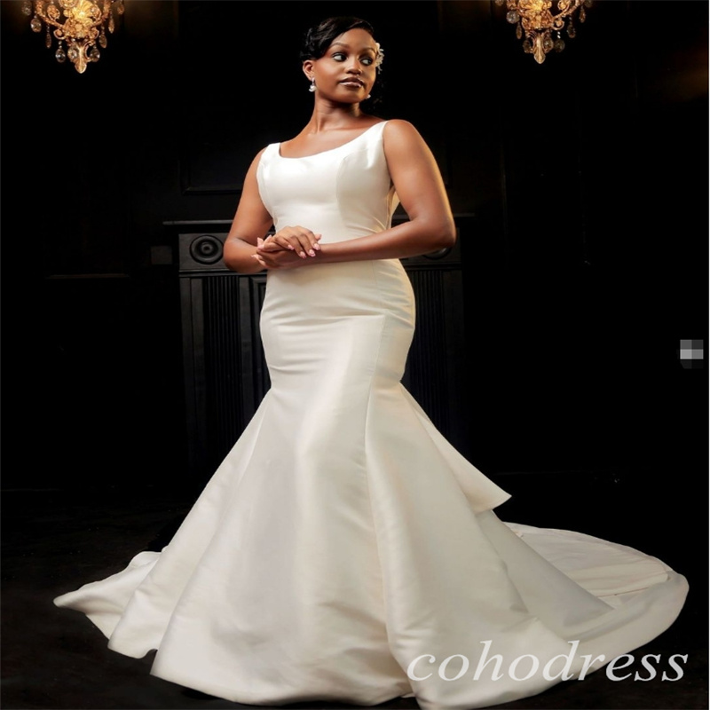 Eleagnt Mermaid Wedding Dresses With Detachable Train Scoop South African Plus Size Church Bridal Gowns Backless Romantic Bride Vestio De Novias 2025