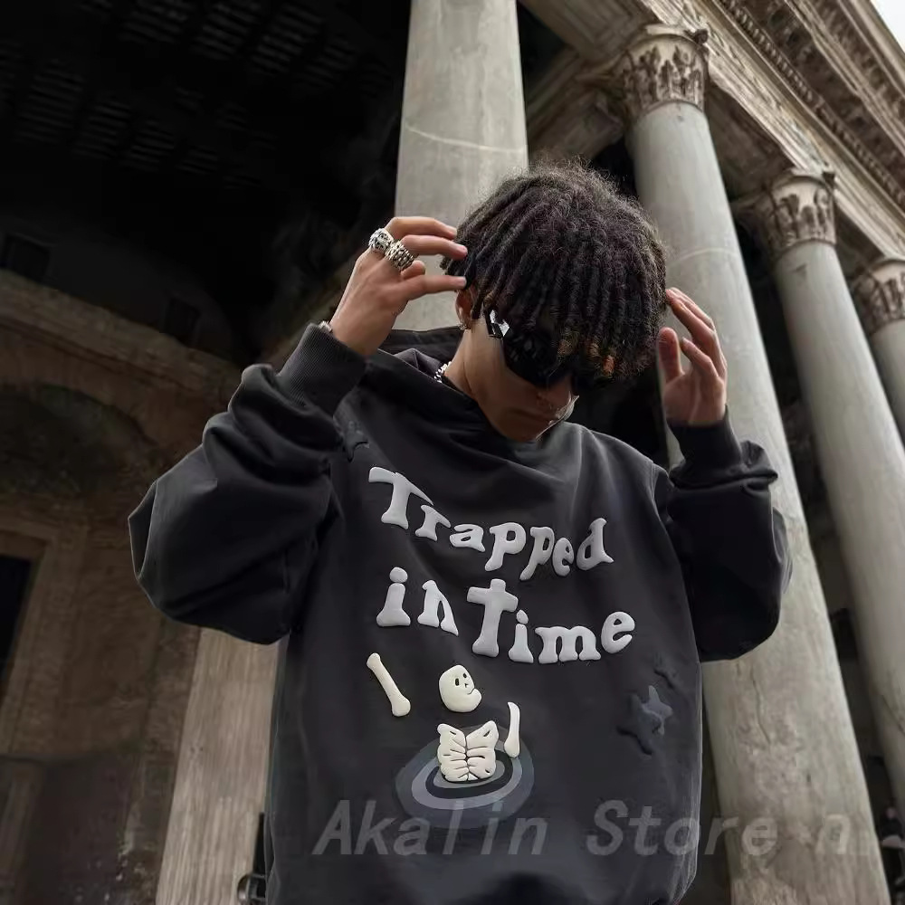 New Designer Street Hip Hop Jacket Autumn/Winter Collection Multi functional Personalized Pattern Printed Hoodie Fashion Hoodie