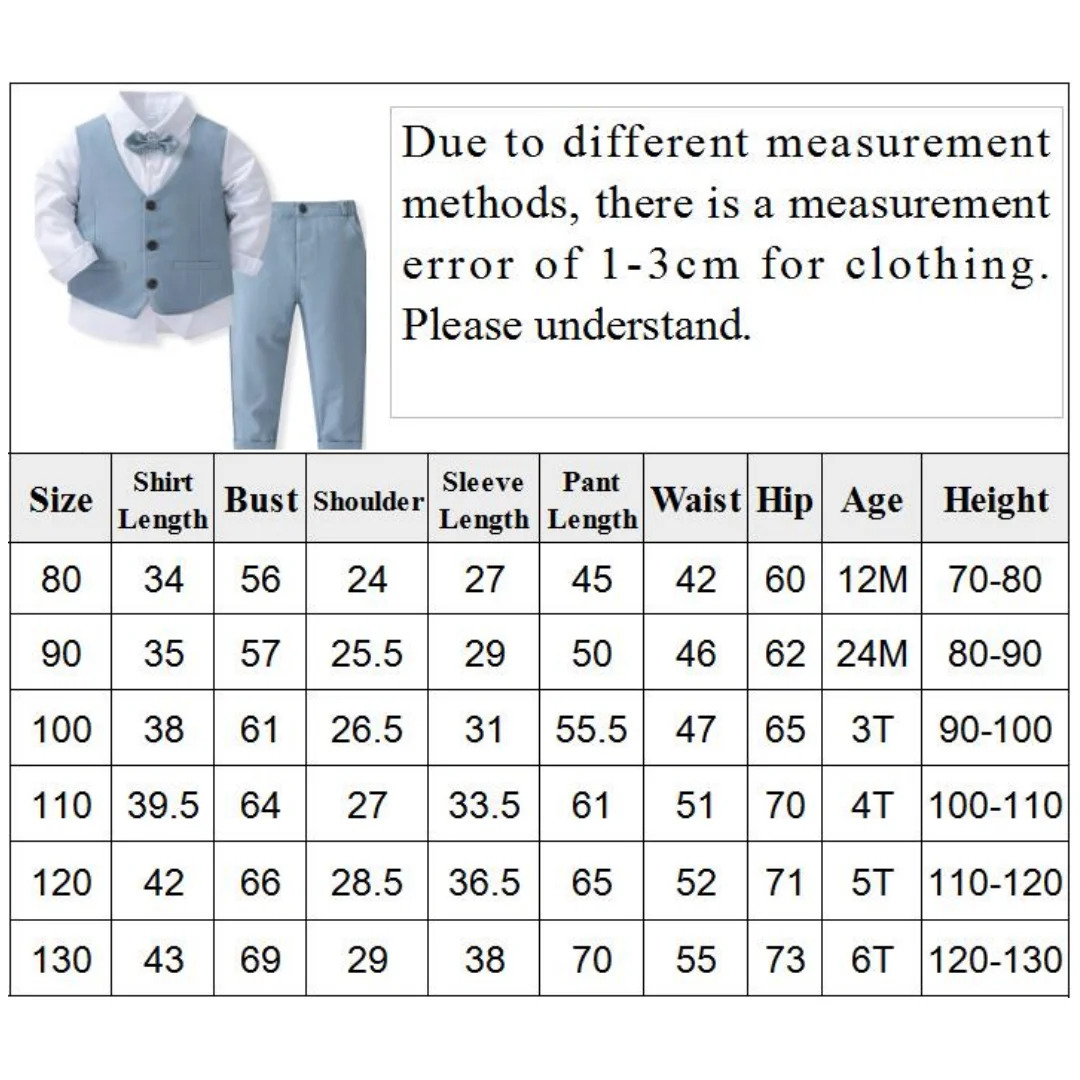 Birthday Costume for Boy Gentleman Outfits Children Spring Autumn Boutique Clothing Set Solid Vest Suit Kids Cotton Formal Wears 241106