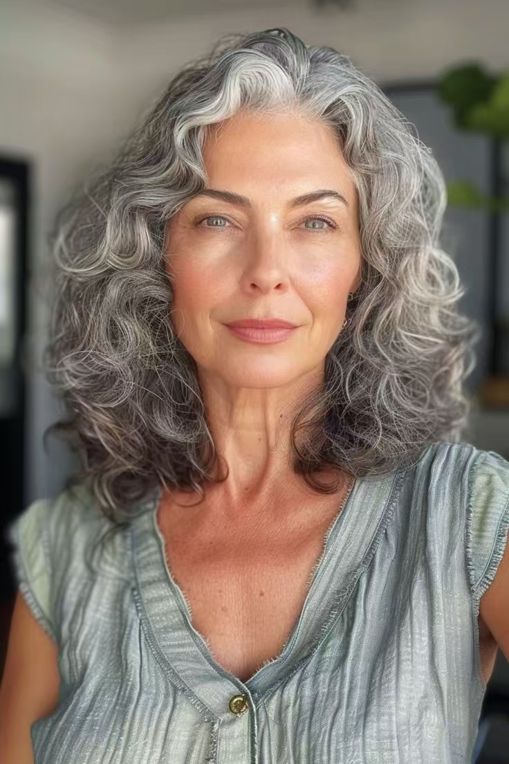 Grey lace front human hair wigs salt and pepper natural silver loose curly gray hd lace 13x4x1 T part for women topper bllack and white mixed