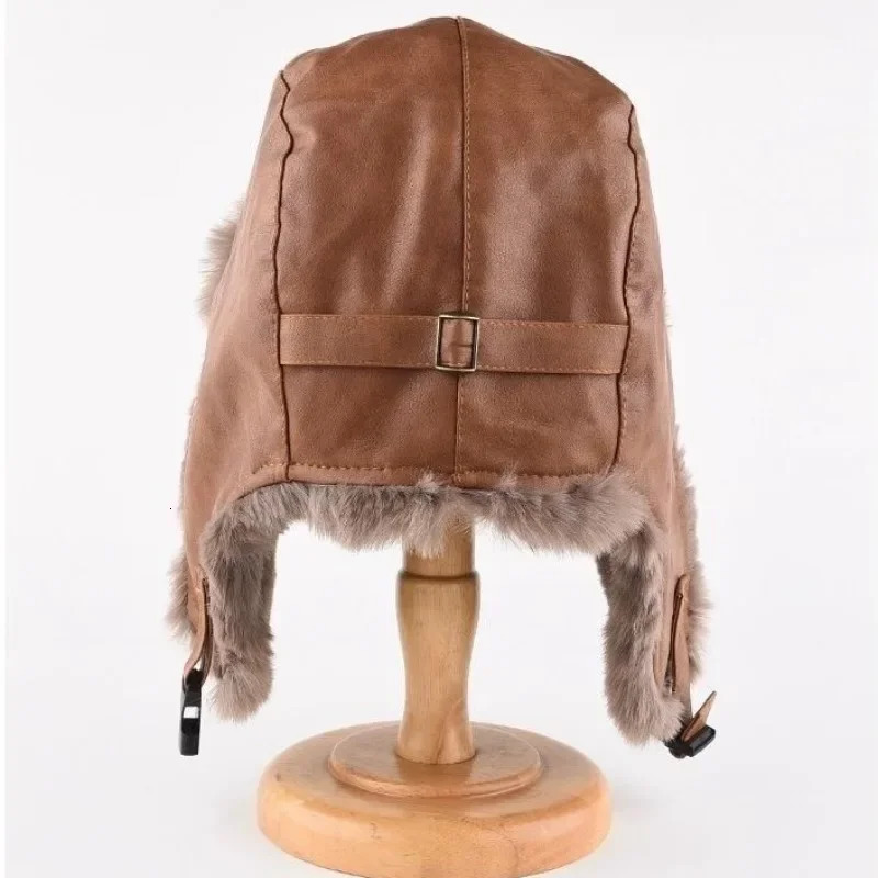 Mens Winter Hunter Pilot Cavalry Earrings Warm Russian Windproof Ski Hat Womens Bomb Hat 241106