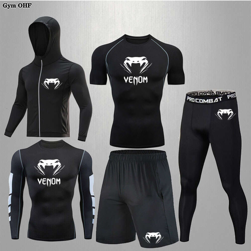 Tracuit Men Sports Suit Gym Fiess Compression Sets Clothes Running Jogging Sportwear Exercise Workout Rashguard Tights