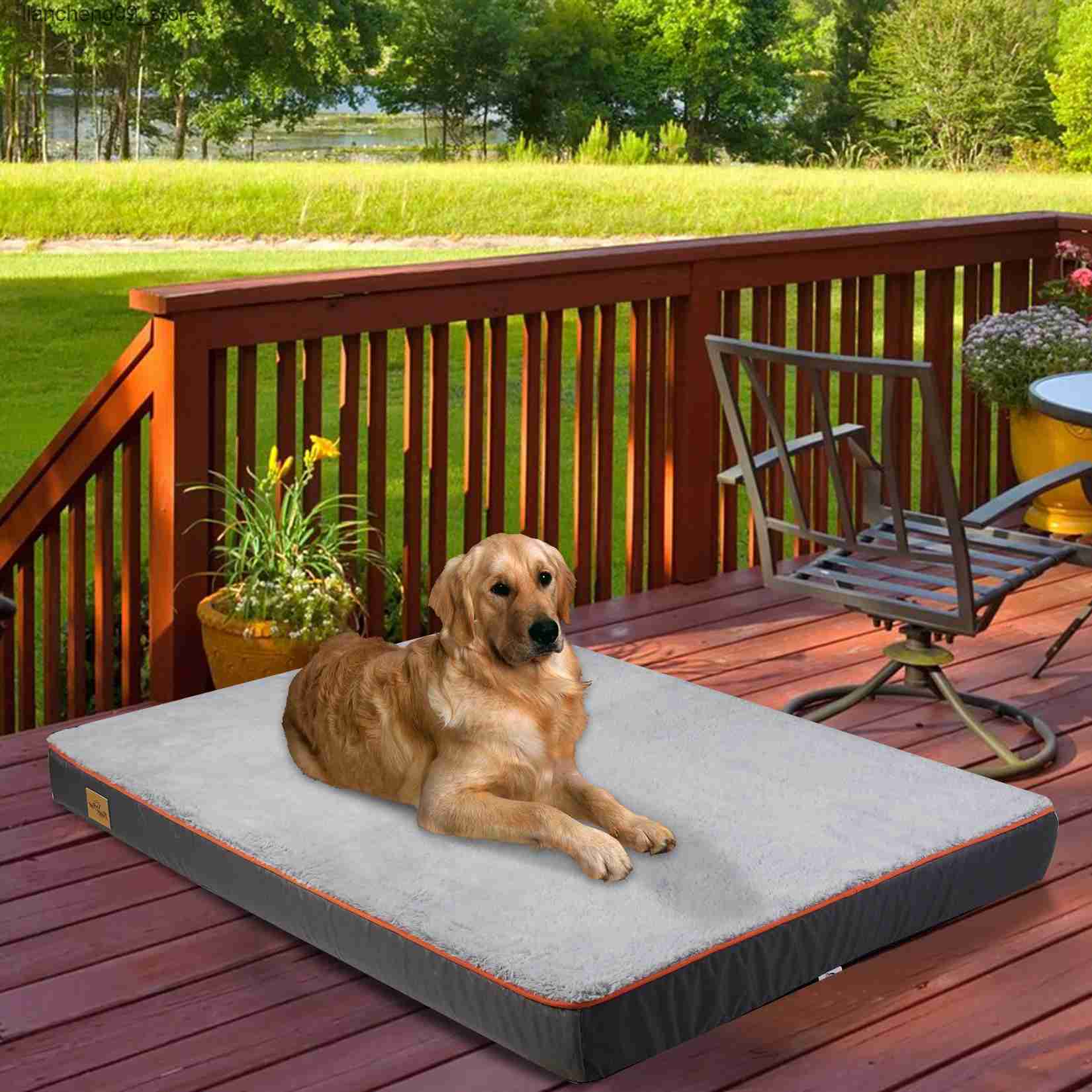 kennels pens Large orthodontic dog bed kennel memory foam waterproof pet bed with removable and washable cover and nondestructive bottom joint L240910