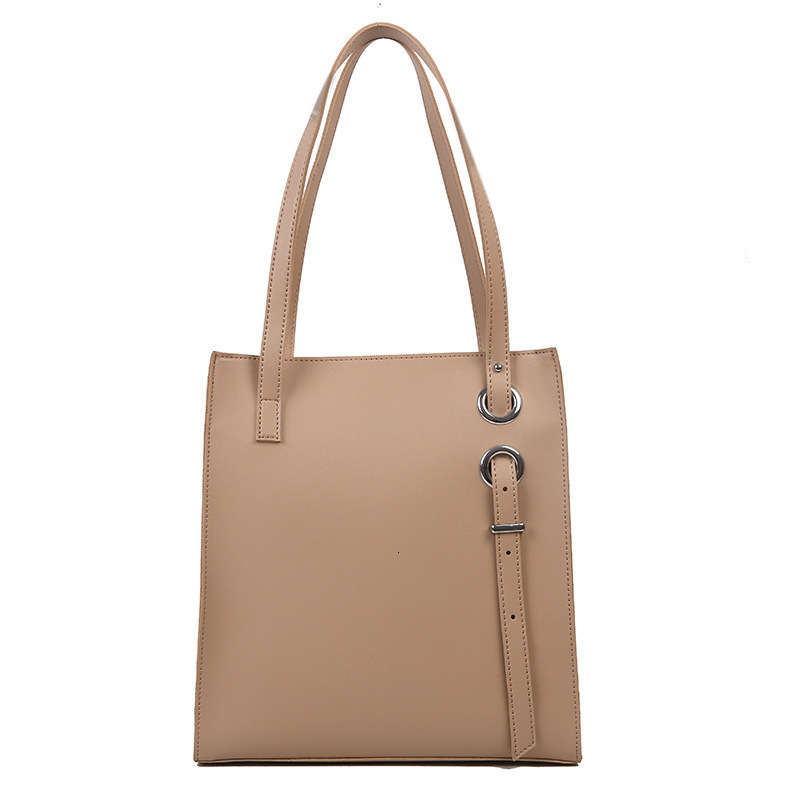 Designer's new large capacity bucket solid color shoulder bag Korean version shoulder bag women's fashion bag