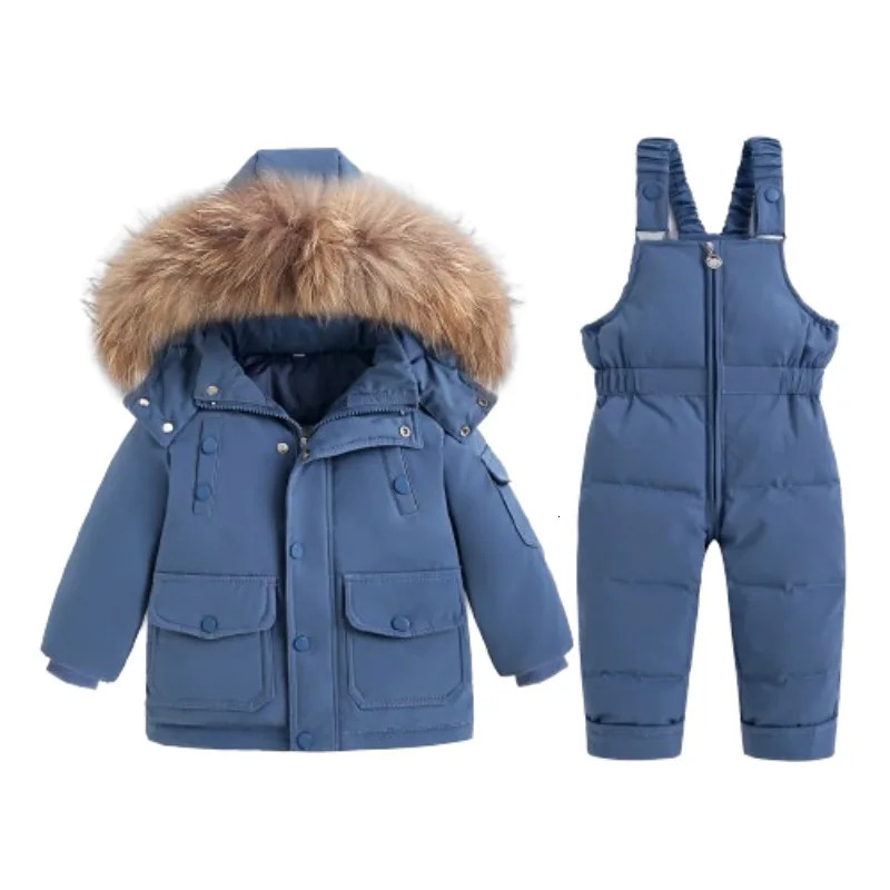Children Winter Down Jacket Jumpsuit Baby Thicken Warm Coat parka Boy clothing Set Snowsuit toddler girl clothes infant overcoat 241106