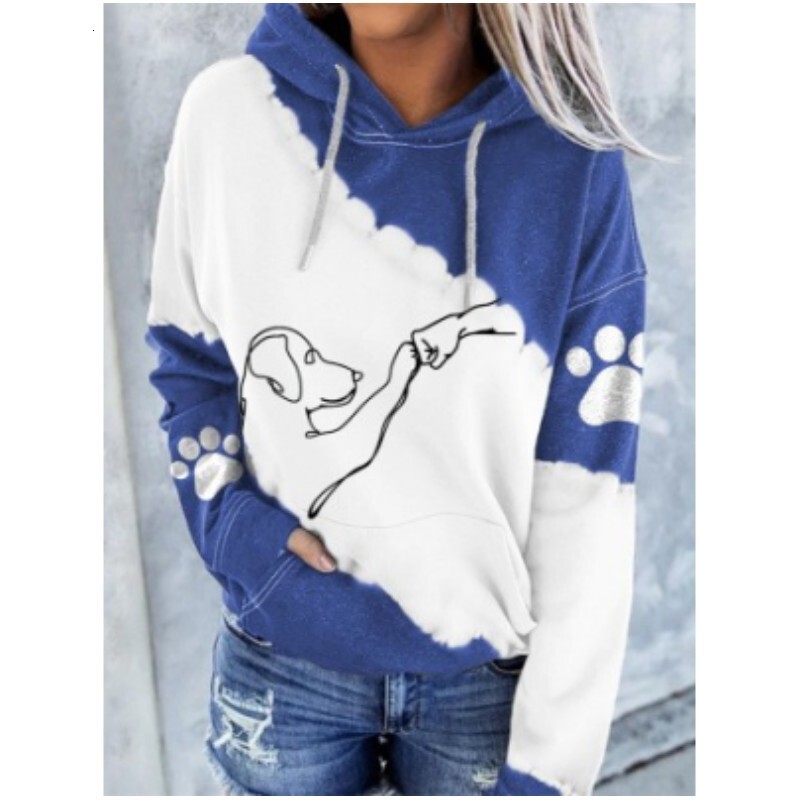 Designer's new women's autumn and winter fashion loose 3D digital printed hooded sweater fashion hoodie trend long sleeved oversized T-shirt