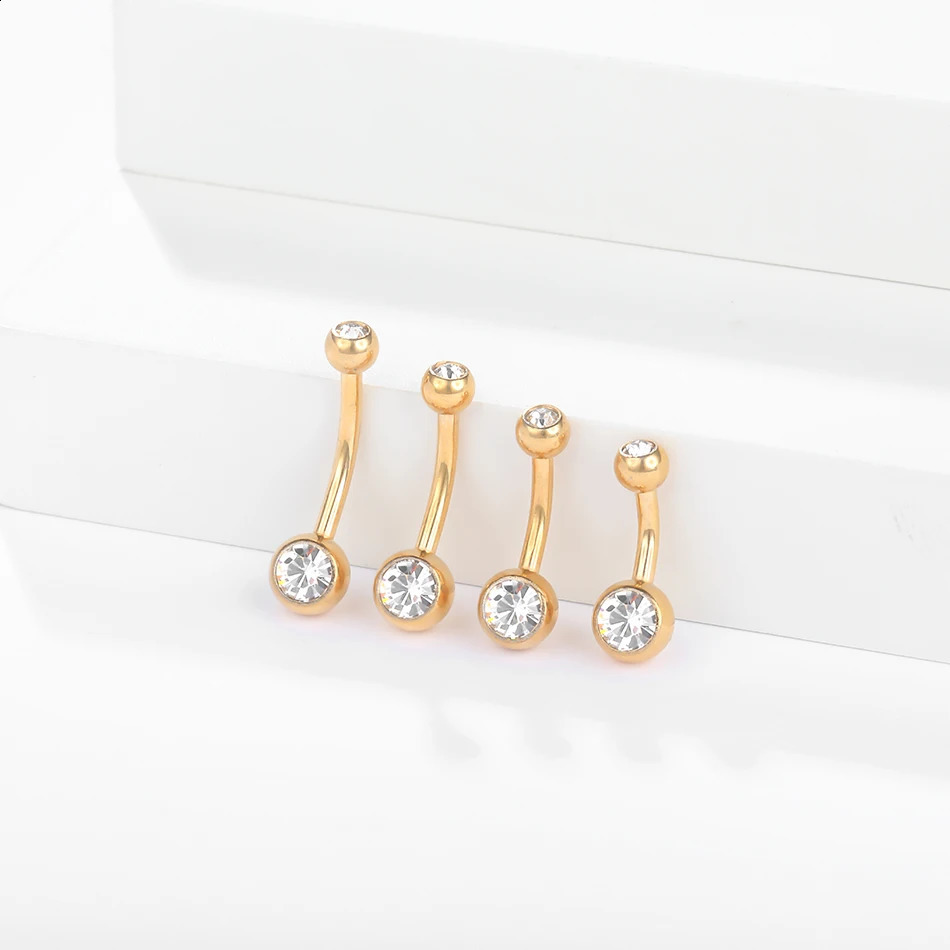 1Pc G23 Belly Button Rings 14G Crystal Navel Barbell Sexy Piercing Jewelry for Women Ring 241105