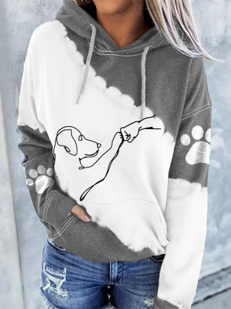 Designer's new women's autumn and winter fashion loose 3D digital printed hooded sweater fashion hoodie trend long sleeved oversized T-shirt