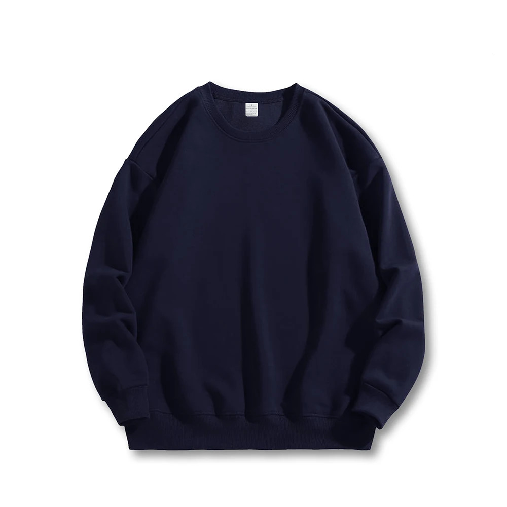 Mens Casual Crewneck Sweatshirt Hoodies Pullover Streetwear Solid Hoodie Hiphop Basic hoodies 241106