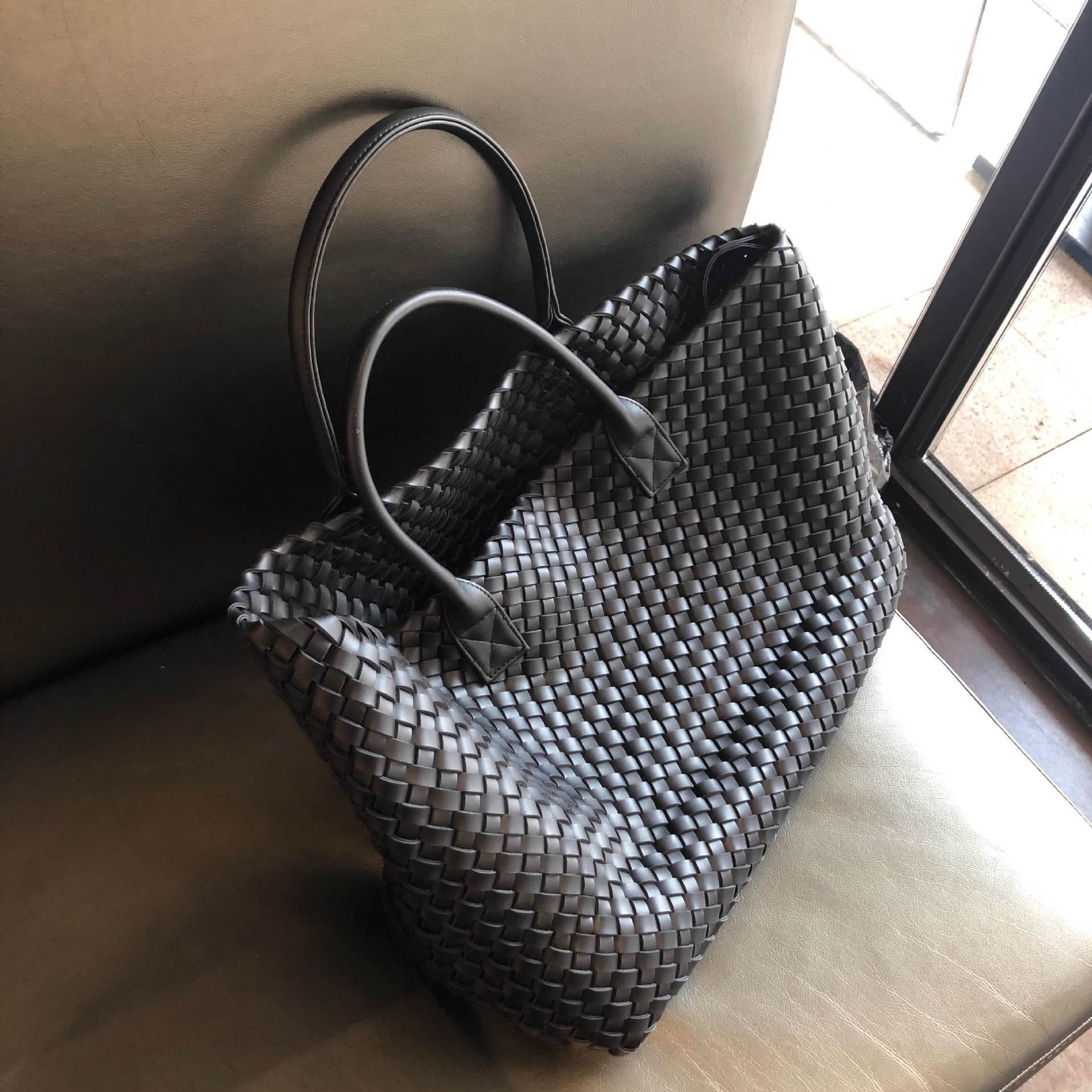 PU New Handmade Knitted Handbag For Women, Fashionable High-End Handbag, Celebrity Style Trendy Shoulder Bag, Street Tote Bag
