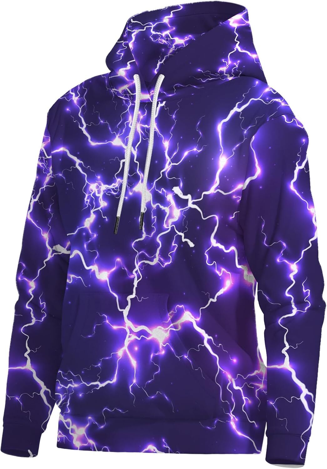 Hoodie for Mens Unisex New Mens Novelty Hoodies Cool Lightning Graphic Hoody Pullover Hooded Sweatshirts Graphic Hoodies sweatshirt purple
