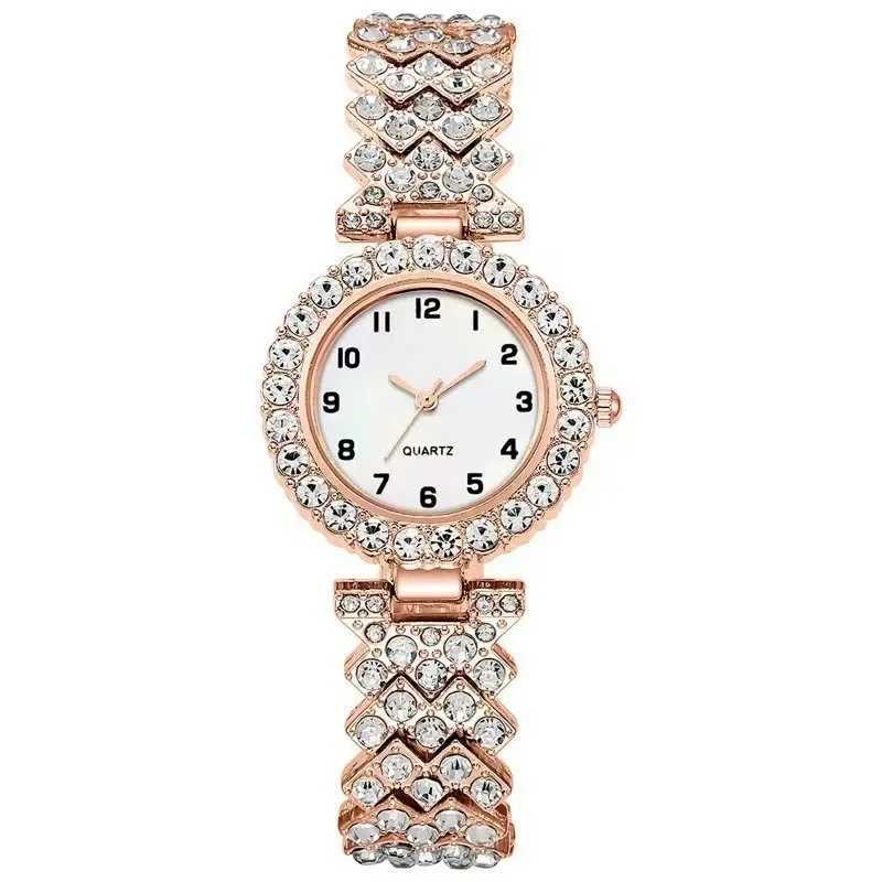2024 2-piece luxury fashion watch set silver strap womens quartz watch alloy bracelet womens jewelry set watch gift X241106