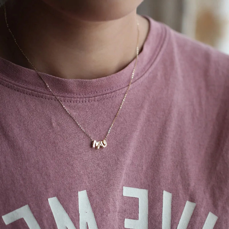 Goldtutu 14K pure gold letter pendant for women and girls 26 small beginnings name necklace pendant birthday gift kj254 241106