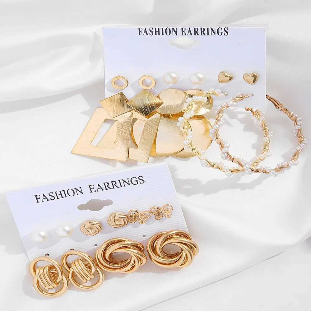 New Creative Simple Temperature Womens Party Metal Gitli Wound Fake Pearl Earrings X241106