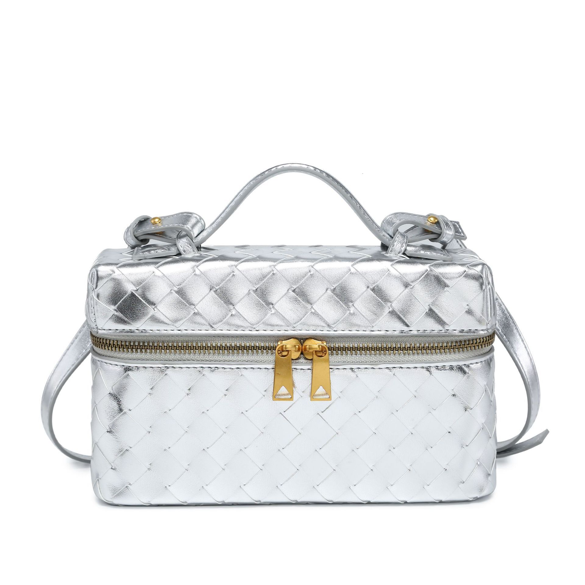 Designer crossbody woven Vanity makeup casual simple lunch box bag retro fashion handbag for women