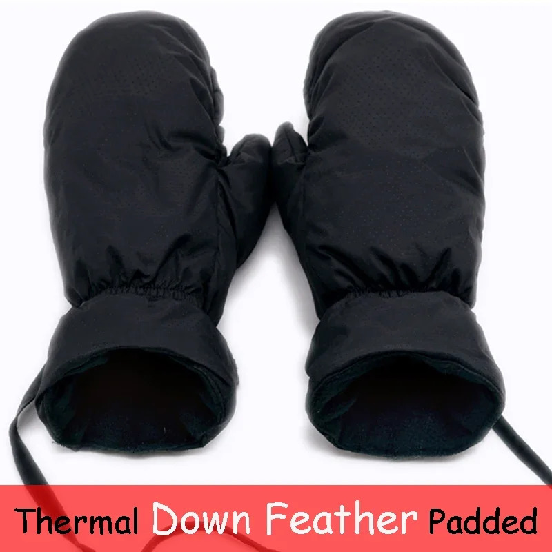 Thermal Snowboard Ski Gloves Men Women Winter Warm Snow Mountain Skiing Snowmobile Mittens Kids Long Rope Hang 241105