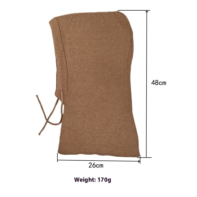 High quality design, men and women Winter drawstring hooded looks big head circumference gray knit women's woolen hat