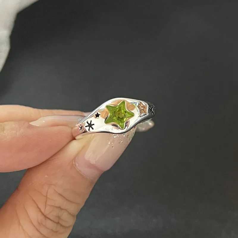 Y2K crystal ring Kpop adjustable ring Iregar Geetry punk retro ring set suitable for girls new fashion jewelry X241106