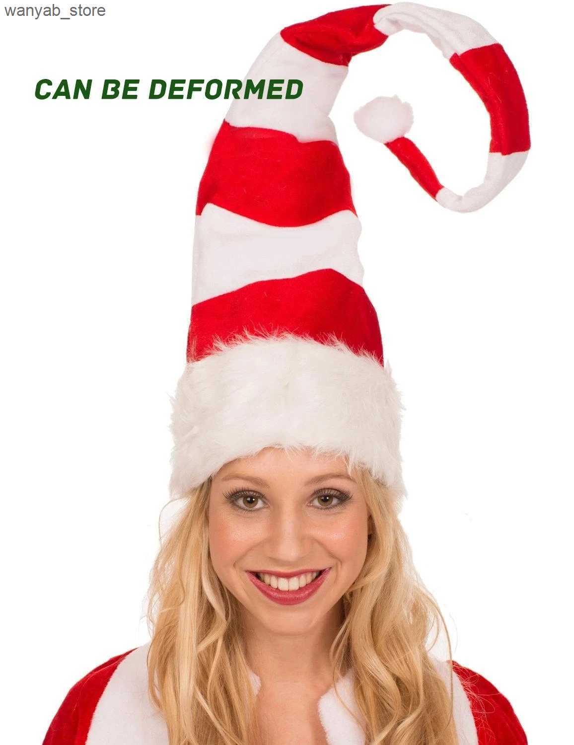 Wide Brim Hats Bucket Hats 2022 Christmas Hat Plush Elf Santa Hat Cute Stripes Cartoon Creative Turkey Hats New Year Xmas Party Ornament Decoration Pr