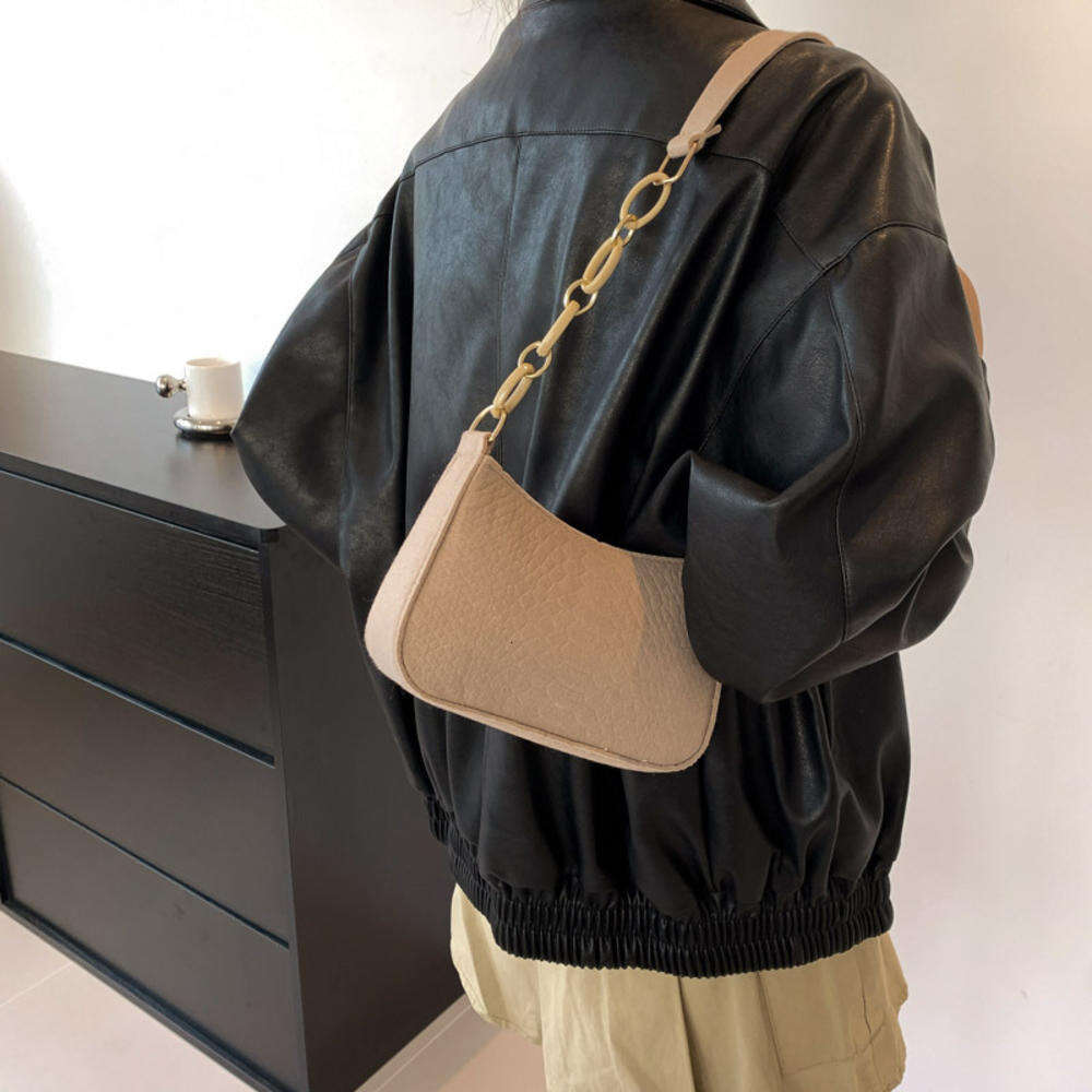 Designer Bag Fashion Felt Cloth Pattern Shoulder Bags For Women Small Handle Underarm Bag Clutch Luxury Solid Color Female Handbag With Purse