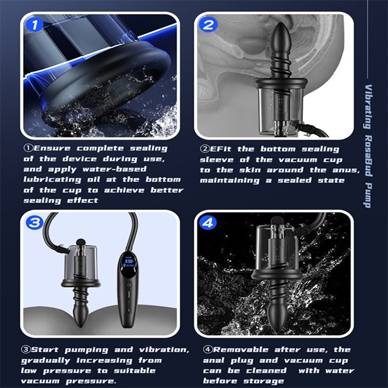 Electric Vibration Sucking Anus Pump Male Anal Sex Toys Vibrating Butt Plug Vacuum Sucker Prostate massager For Men Tool 241105