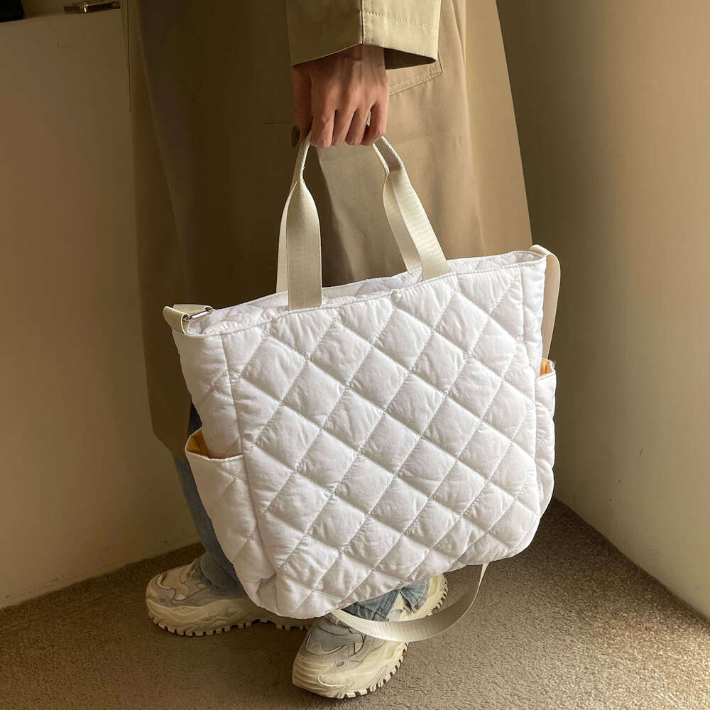 Designer Bag A Lady Fashion Trend Tote Bag, Rhombus Cotton Bag, Suitable For Daily Work, Commuting And Shopping