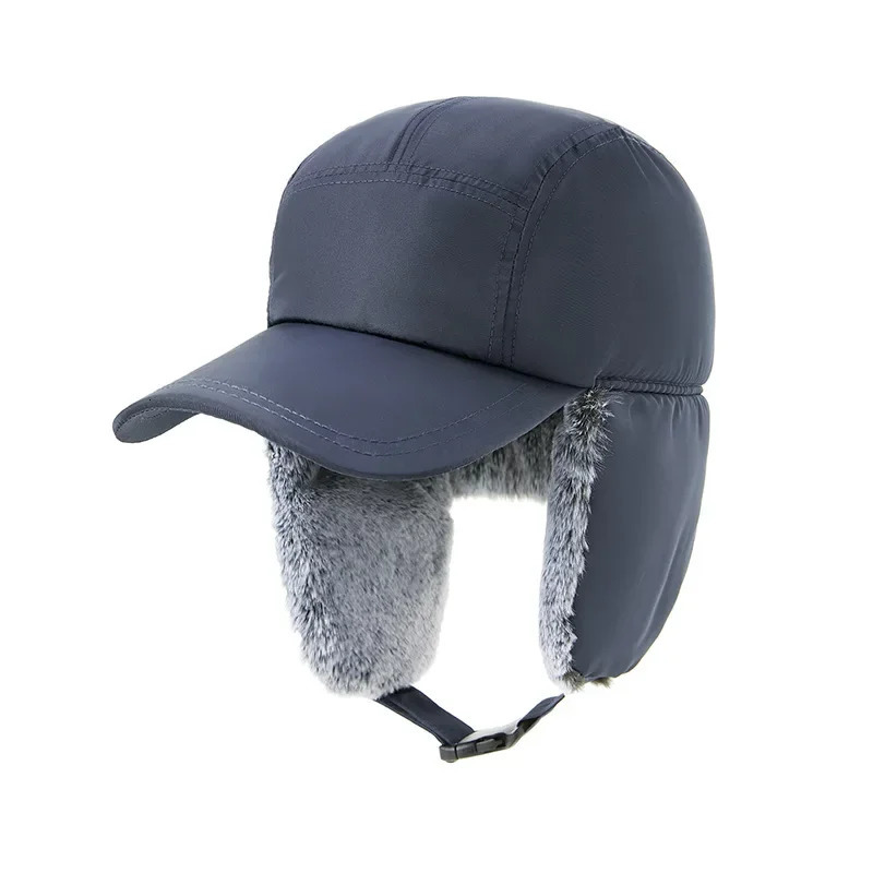 Mens Winter Hunter Pilot Cavalry Ear Hoods Warm Russian Waterproof Ski Hat Bomber Hat Warm Ear Hoods Large Baseball Hat 241106