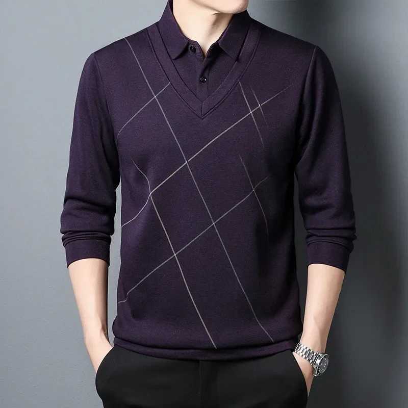 2024 New Warm Mens Shirt Long Sve Thick Autumn and Winter Clothing Loose Fit Mens Shirt Korean Top W241106