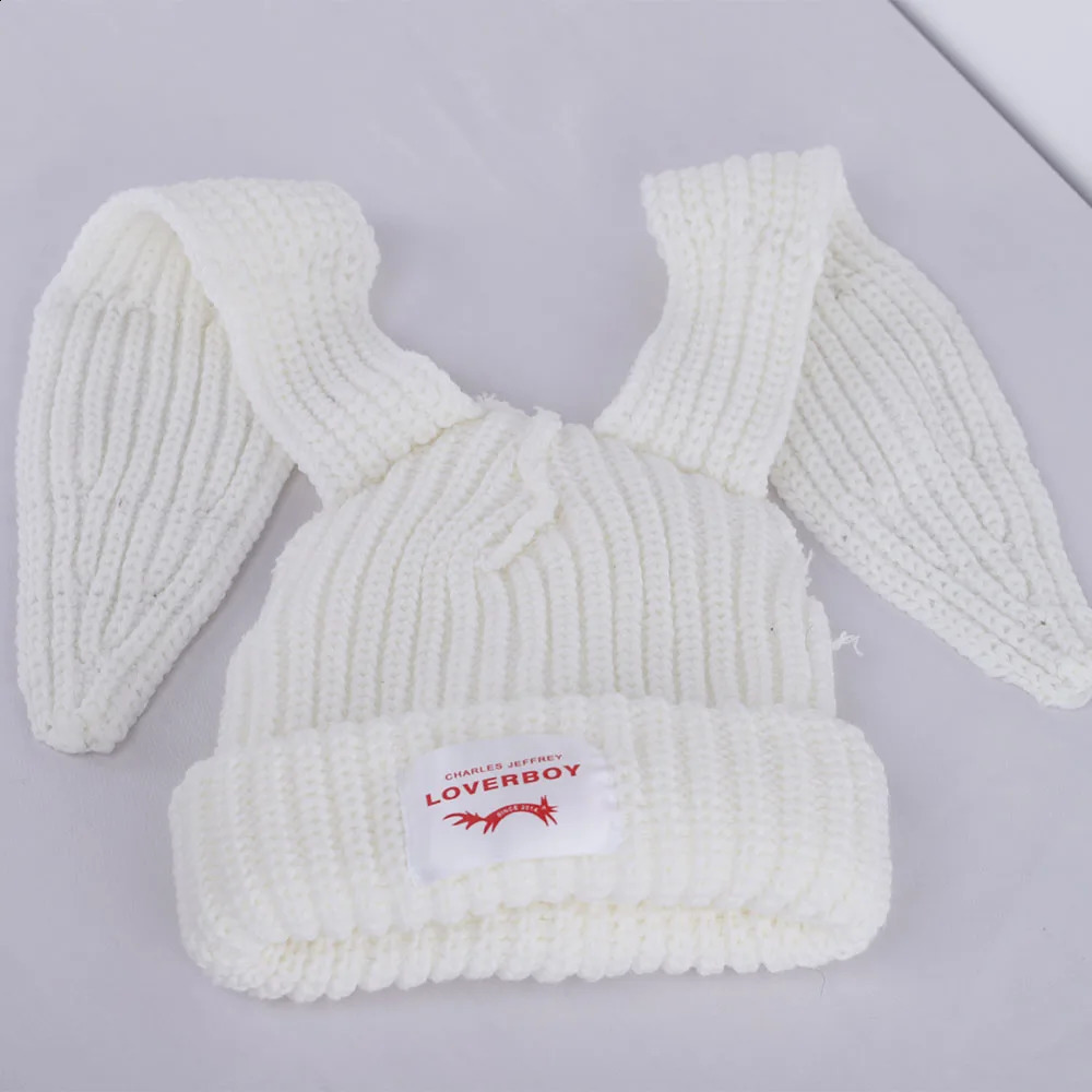 Winter Skullies Cute Women Long ears Hat Crochet Knitted Costume Beanie Hats christmas Gift Hiphop Cap 241105