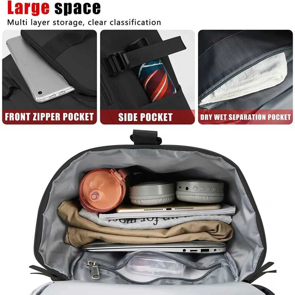 Multi-function Gym Bag for Women Men Sports Duff Bag Waterproof Travel pack Weekender Overnight Bag with Shoes CompartmentXJ241106