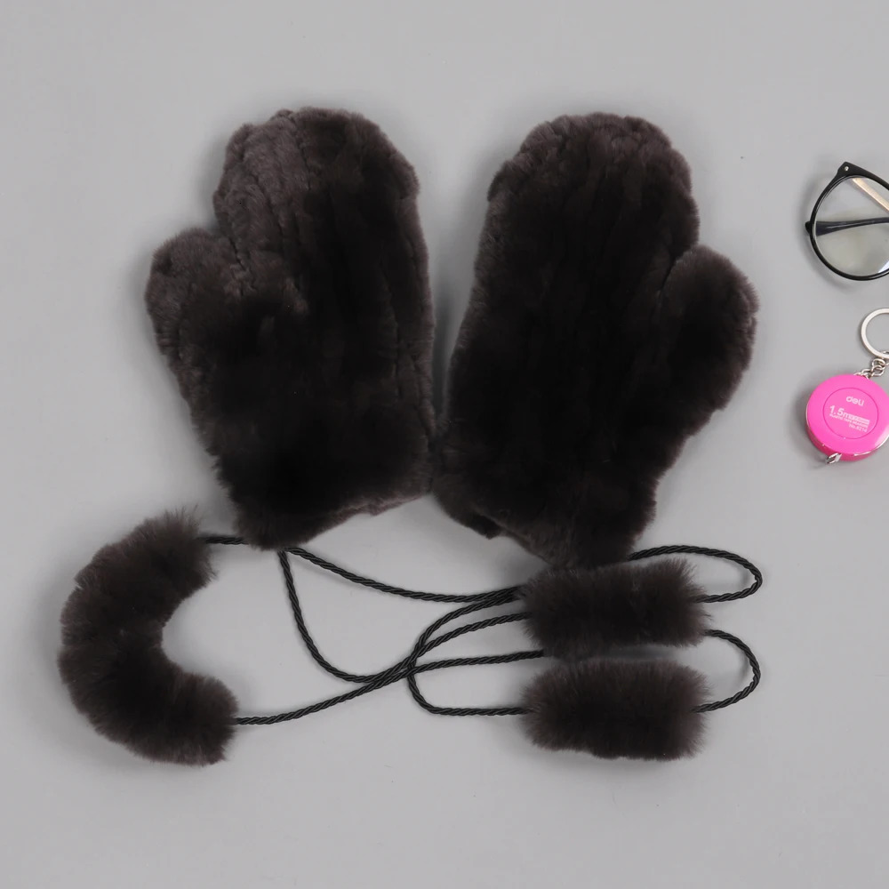 selling natural Rex Rabbit fur gloves with good elasticity womens winter knitted genuine Rabbit fur gloves outdoor genuine leather gloves 241106ww
