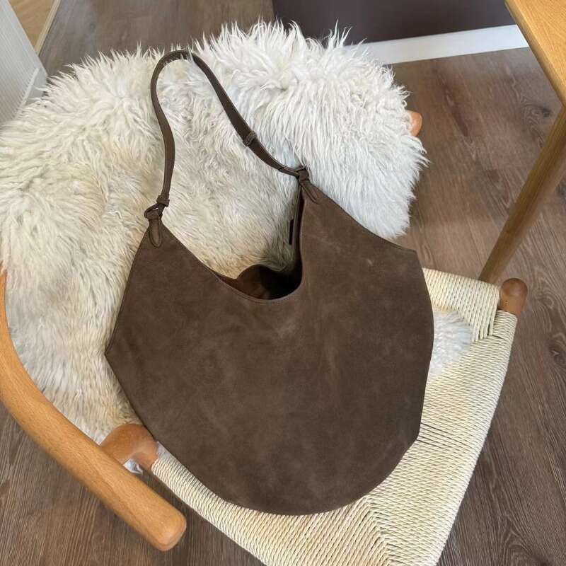 OLOEY Frost Large Capacity Personalized All-Match Handbags Leather Texture Korea Elegant Bucket Minority Simple Exposure Women Totes