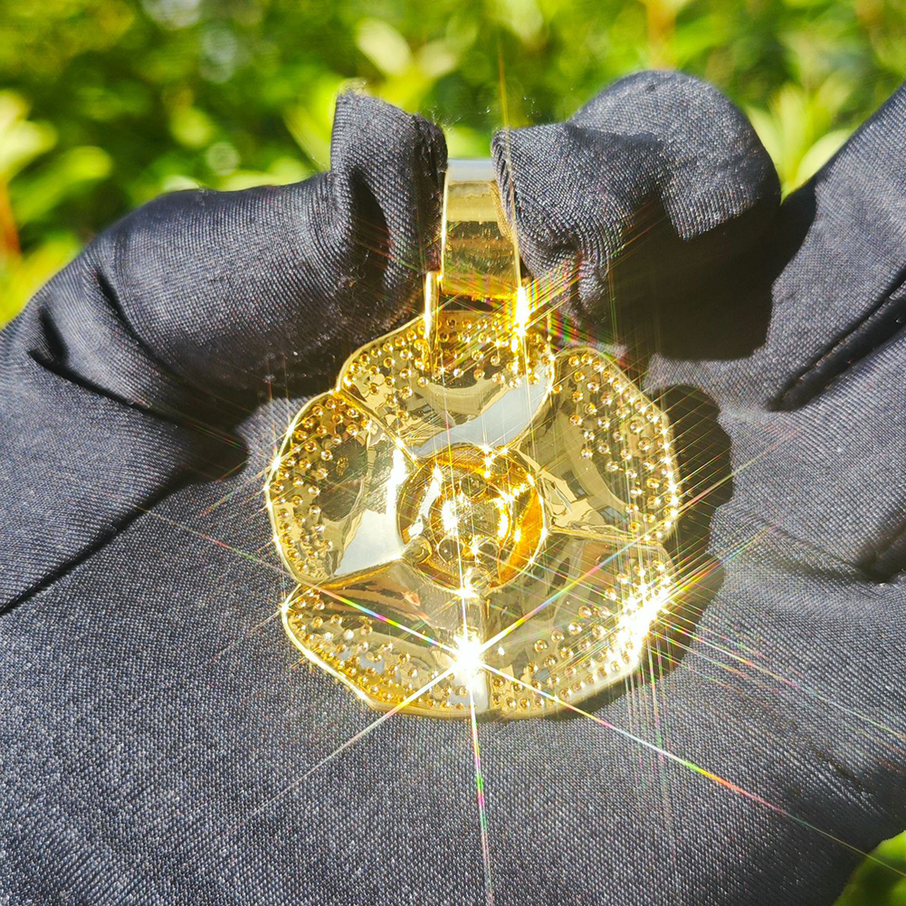 Hip Hop Rose Flower Pendant Necklace TopBling Women Mens Lover Couple Jewelry