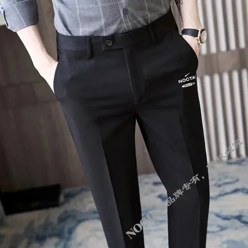 NOCTA UK Solid Color High Quality Pants Mens Slim Fit Casual Office Formal Social Wedding Set 240402