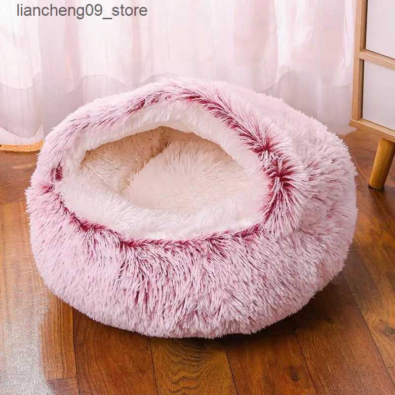 kennels pens Small dog bed pet bed cat bed soft furry cat house bed dog bed with anti slip bottom washable pet bed L240910