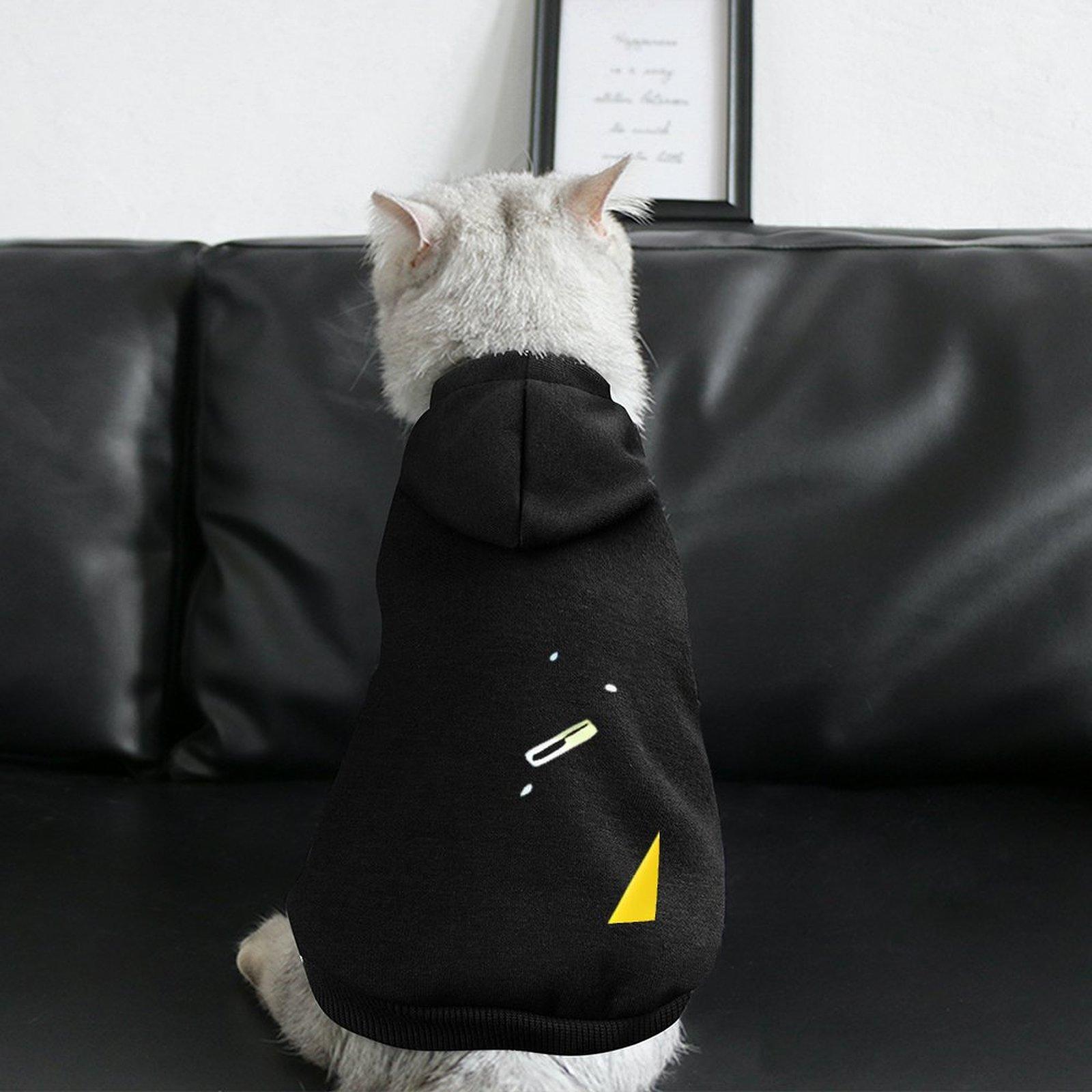 Custom Pet Hoodie Breathable Street Hip Hop Dog's Hooded Sweatshirt Black Oversized Micro Elastic Fabrics Classic Pet Clothes