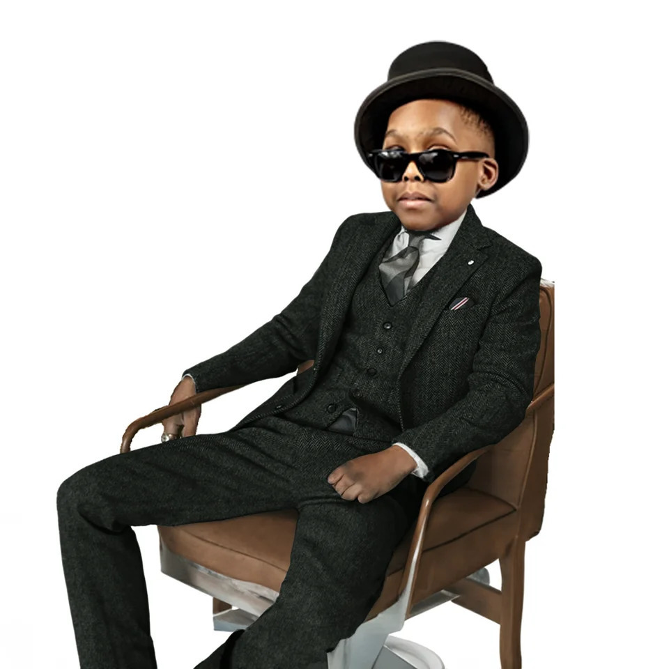 Kids Flower Suit Tuxedo Ceremony Formal Suit Pography Blazer Party Performance Outfit Wedding Teens 241106