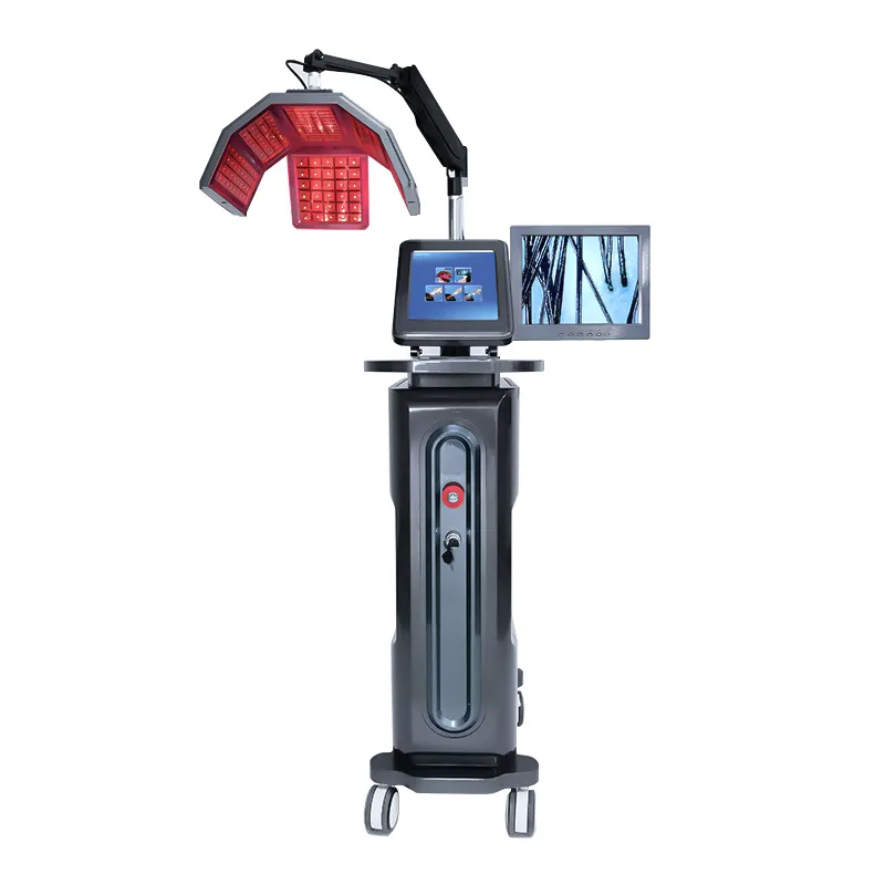 Top Notched 5 in 1 Hair Growth Anti-hair Loss Treatment 650nm Diode Laser LLLT Hair Regrowth Machine Scalp Analysis Nourishing Massage Machine