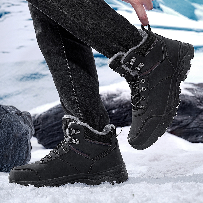 2025 New Men's Snow Waterproof Sports Shoes Warm Plush Designer Women's Outdoor Non Slip Lace Mountaineering Work Shoes Winter Ankle Boots