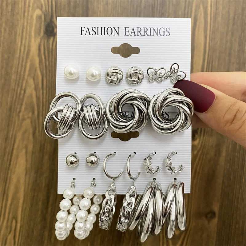 Metal Earring Set Complete Set Fashionable Colors Retro Earring Set Used for Elegant Pendant Wedding Jewelry X241106
