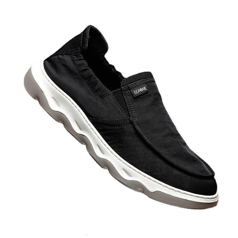 2024 Summer Canvas Men's Casual Board Step on Breathable Work Old Beijing Cloth Trendy Shoes