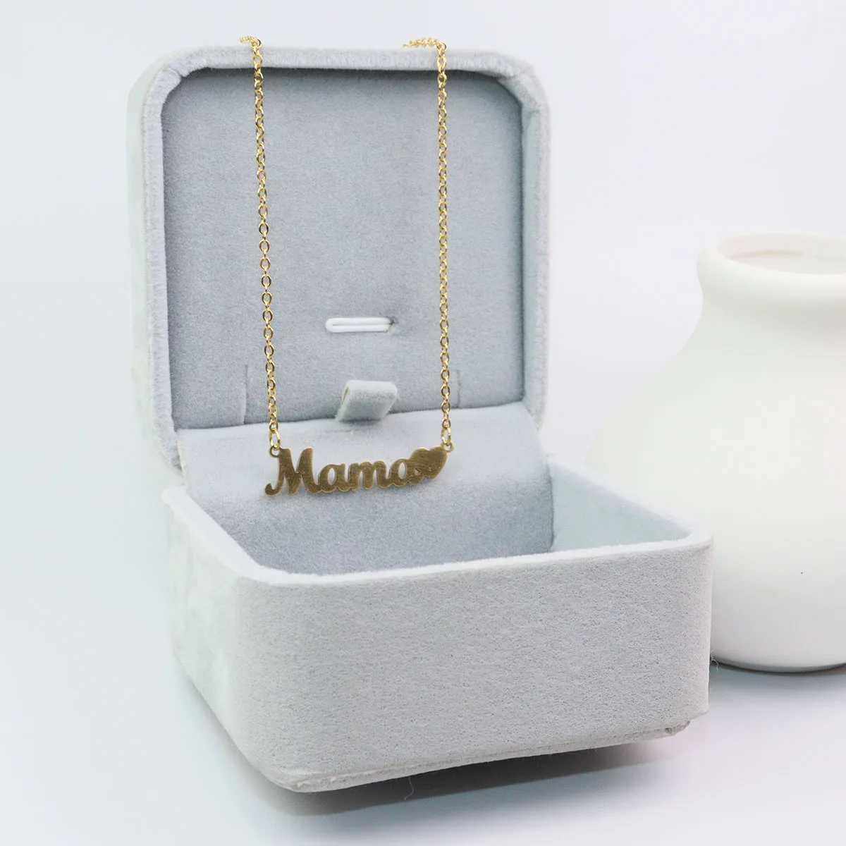 1 piece of 100% stainless steel mother necklace fashionable jewelry gift for girls anti allergic and waterproof X241106