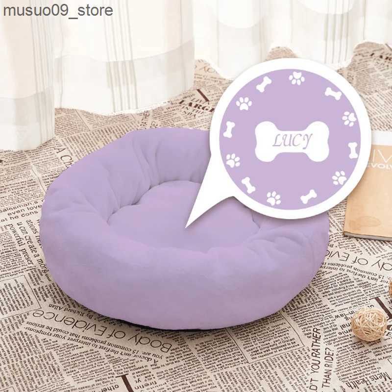 kennels pens Personalized customized fluffy dog bed for cats/dogs flannel warm pet mattress animal sleep sofa basket pet kennel L240910