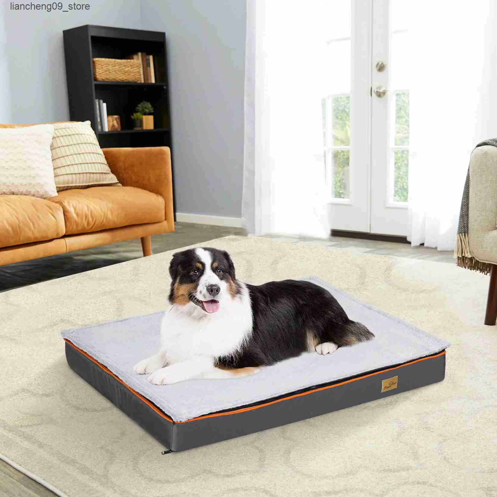 kennels pens Dog bed with washable cover large pad orthopedic dog bed foam pad pet bed L240910