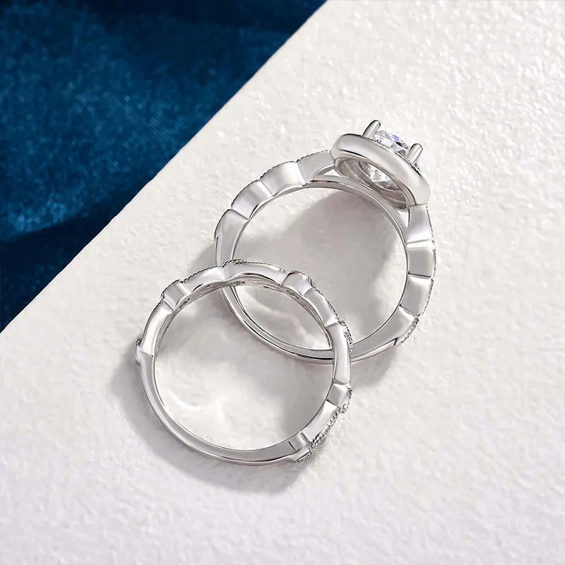 2024 Handmade Wedding Rings Vintage Jewelry 925 Sterling Silver Fill Oval Cut White Topaz CZ Diamond Gemstones Eternity Party Women Bridal Couple Ring