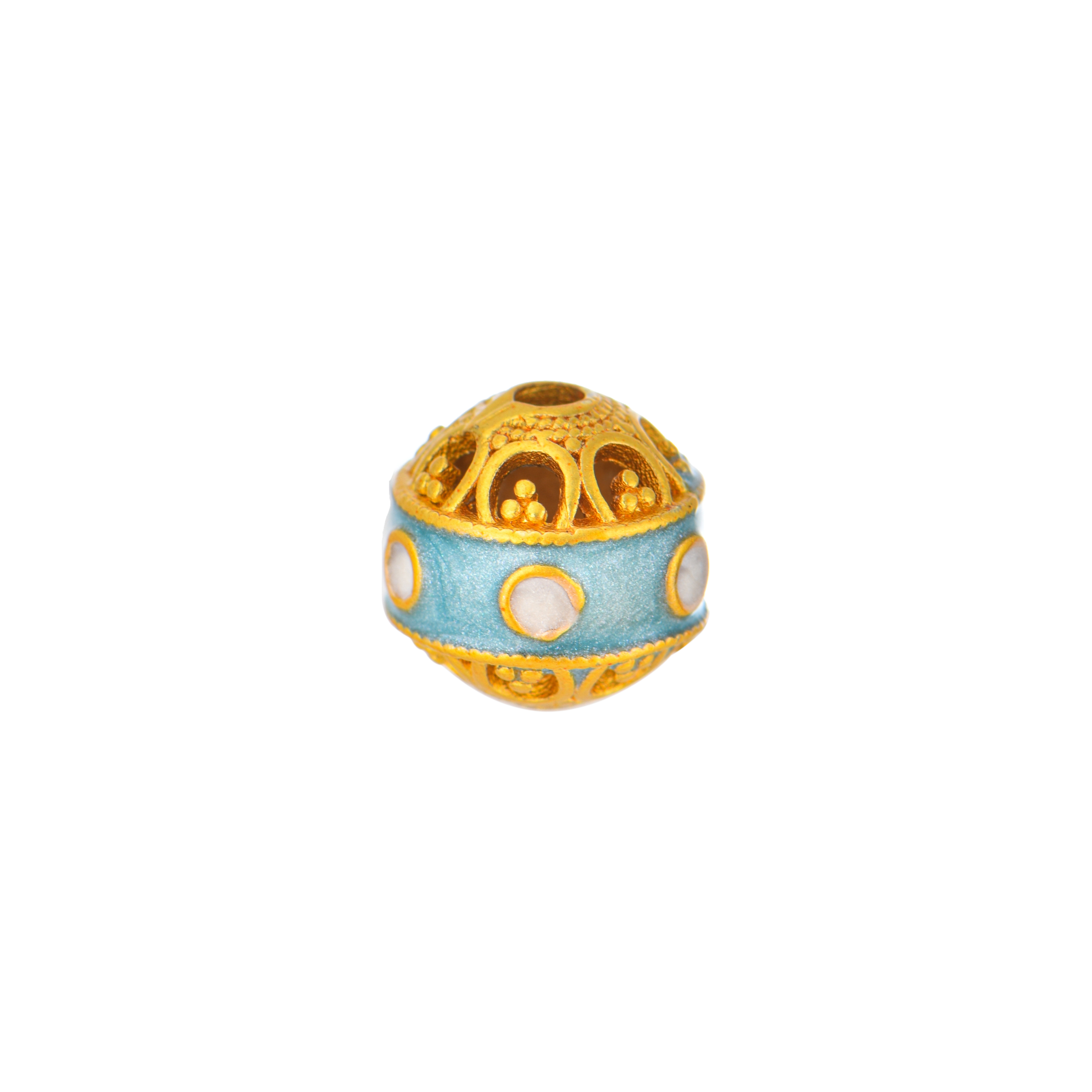Handcrafted Copper Jewelry Ornament - Oil Paint Finish, 10mm Spherical Blue, in a pack of 100