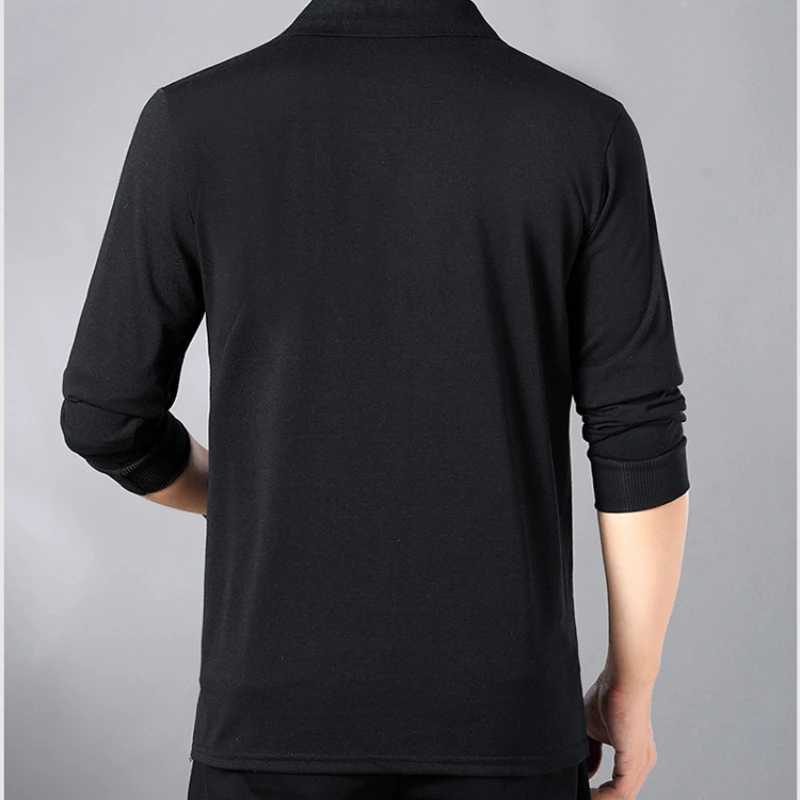Spring/Summer Mens Long Sved Bottom Casual Loose T-shirt Fashion Casual Printed Collar Pocket W241106