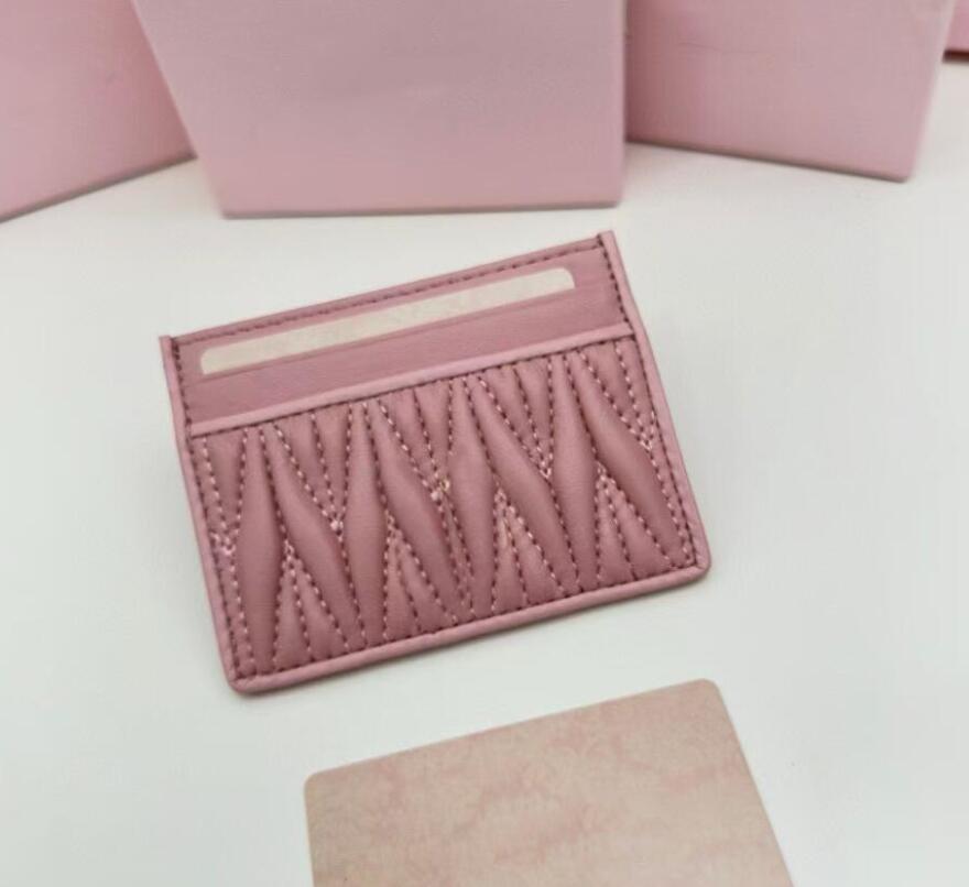 Designer Card Holders Women Mini Wallet Fashion Genuine Soft Sheep Leather Coin Pocket Ladies Purse New Credit Cards Holder miuuuuss with box